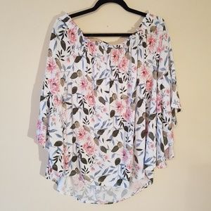 NWT White Flutter Sleeve Off Shoulder Top
